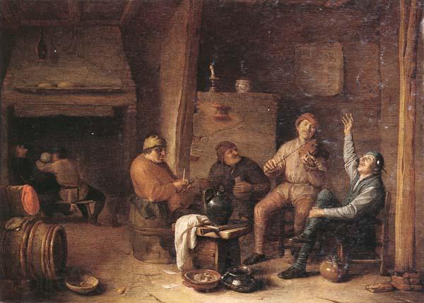 Hendrick Martensz Sorgh A tavern interior with peasants drinking and making music Germany oil painting art